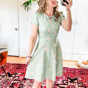 NEW Belle Poque 1940s Vintage A Line Floral Dress Size SM